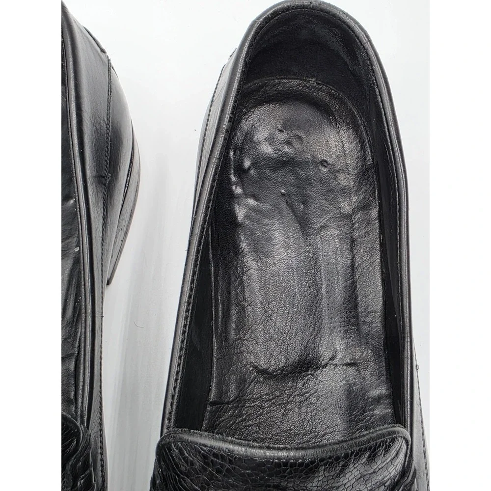Johnston & Murphy Loafer Shoe's Men's Size 11 M Black Leather Moc Toe Slip On